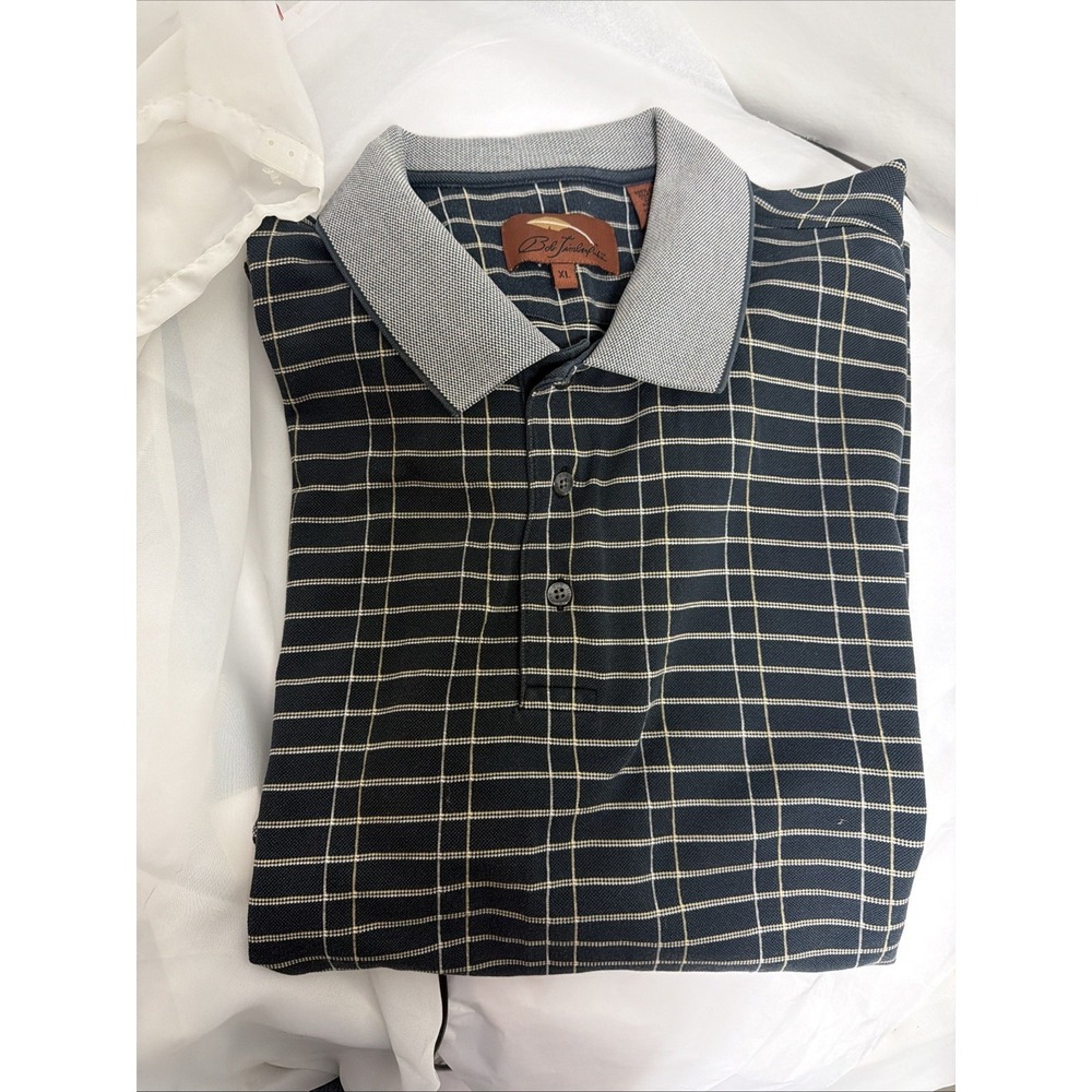 Vtg Bob Timberlake Golf SS Cotton Block Blue  1/4 Button Classic Men's Shirt XL